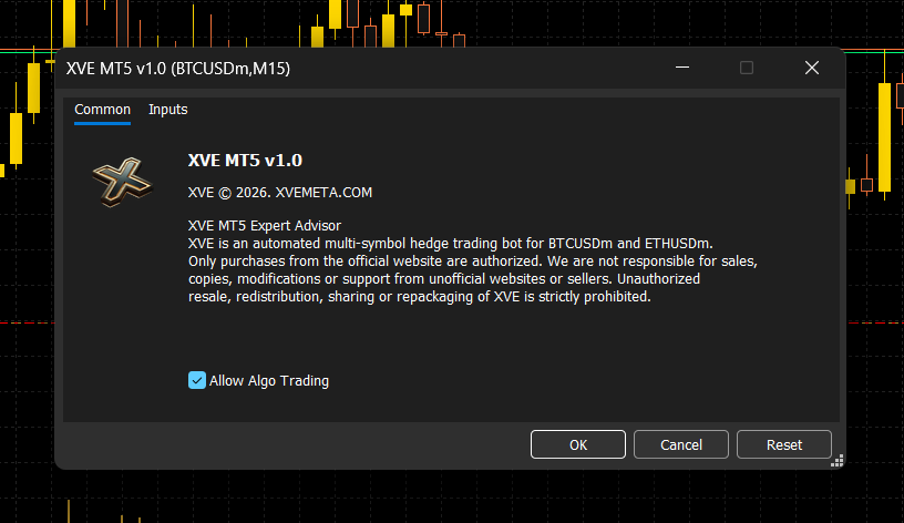 XVE MT5 v1.0 screenshot
